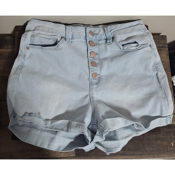 YMI Pants - YMI Jeans Womens Shorts Size 11/30 High Rise Button Fly Light Wash Denim Cuffed